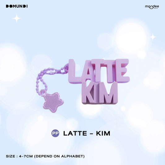 THFOS-062 DMD GLOW UP OFFICIAL MERCHANDISE  |  3D Name Keychain【LATTE - KIM】